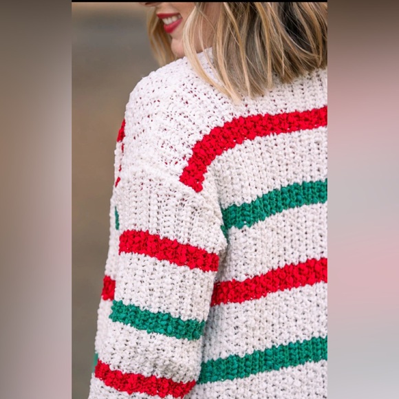 Michelle Mae Christmas Stripe Cardigan - Picture 3 of 5